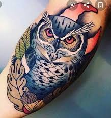 Owl Portrait Tattoo Neo Traditional Tattoo Traditional Owl Tattoos Bird Design Tattoo