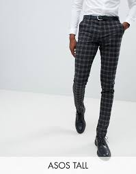 I don't have problem with t shirts, only with shirts and sleeve lengths coz of my long arms.so i am only interested in buying shirts and suits coz in my country i. Asos Design Tall Super Skinny Suit Pants In Tonal Gray Check Asos