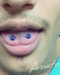 The snake eyes piercing is a modern, bold type of tongue piercing, which still belongs to the strongest ones. Horizontal Tongue Piercings Amato Fine Jewelry Body Piercing