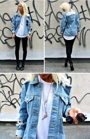 Black And Blue Split Denim Jacket Pin On Clothing