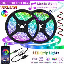 Usb Led Strip Lights 5050 Rgb Light Strips Bluetooth App Control Multicolor Color Changing Led Lights With Usb Cable Wish