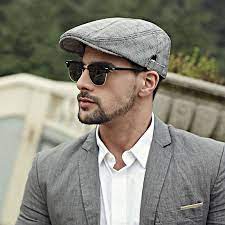 Houndstooth Flat Cap For Men British Style Men S British Style Flat Cap Men Mens Caps