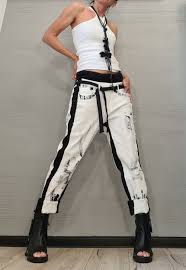 Extravagant Women Denim Pants Avant Garde Pants Casual Denim Harem Pants Denim Pants Women Casual Denim Casual Style Outfits