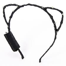 Light Up Cat Ears Headband Black Icing Us