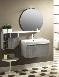 Mobile Bagno Qubo 70 Cm Con Cassetto Bianco Ossido Grigio E Lavabo Unitop Mobile Bagno Arredo Bagno Moderno Arredamento Piccolo Bagno