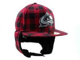 Colorado Avalanche Bufdog Buffalo Dogear Down Ear Flap Nhl Red Plaid Hat Cap Plaid Hats Hats Red Plaid