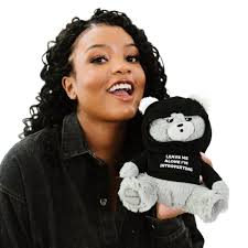 Punchkins Introverting Unbearable Plushie, Comical Plush Teddy Bear  Collectible, Funny Meme,Gift, Weighted Base for Display