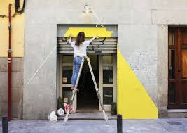 This Restaurant Facade Tricks The Eye With Tape Restaurant Facade Facade Cafe Design