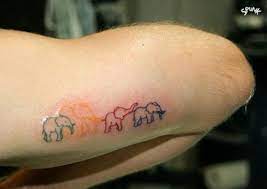 Colorful Elephant Arm Tattoo Animal Tattoos Best Tats Elephant Tattoos Elephant Family Tattoo Family Tattoos