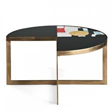 Image result for carousel coffee table. Carousel Coffee Table Brass Structure And Glazed Ceramic Painted Glass Elements Recessed Top Marioni Design