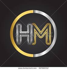 Hm Letter Logo In A Circle Gold And Silver Colored Vector Design Template Elements For Your Business Or Company Ident Letter Logo Initials Logo Vector Design