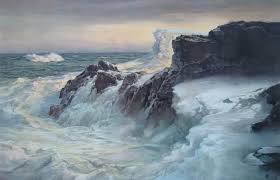 Frederick Judd Waugh 1861 1940 March North Atlantic Marine Landscape Ocean Waves Painting Surf Painting