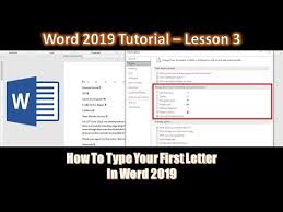 How To Type Your First Letter In Microsoft Word 2019 Tutorial Lesson 3 The Teacher Microsoft Word Document Microsoft Word 2016 Microsoft Word