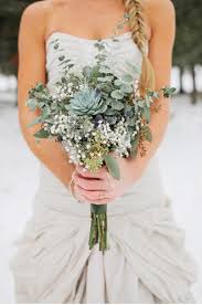 Wedding Of The Week Winter Wonderland Blue Wedding Bouquet Succulent Bouquet Wedding Wedding Dresses With Flowers