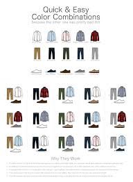 Quick And Easy Men S Casual Fashion Color Combination Chart Men Style Tips Mens Style Guide Mens Fashion