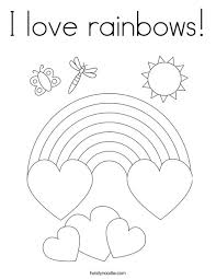 Letter r is for rainbow. I Love Rainbows Coloring Page Twisty Noodle