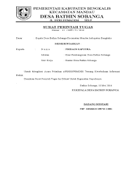 Yang pertama tentu saja kop surat dari intansi terkait, kemudian ada judul surat serta nomor surat dikeluarkan. Surat Perintah Tugas Doc