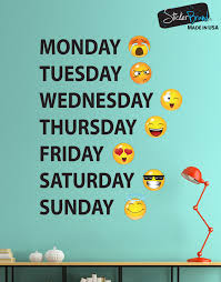 Days Of The Week Emojis Vinyl Wall Decal Sticker 6071 Wall Decal Sticker Wall Decals Vinyl Wall Decals