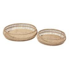 2 Bandejas De Mimbre Color Natural Maison Du Monde Rotin Objet Deco