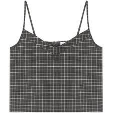 Black And White Checkered Tank Top Checkered Spaghetti Top Tops Boxy Crop Top Spaghetti Strap Crop Top