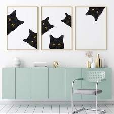 Black Cat Art Print Set Peeking And Sneaky Black Cat Print Black Cat Wall Art Black Cat Illustrat Cat Cat Room Decor Cat Decor Bedroom Cat Themed Bedroom