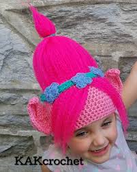 Pink Crocheted Troll Hat: Custom Color Winter Wig