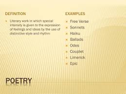 The french term for free verse. Ppt Poetry Powerpoint Presentation Free Download Id 2512365