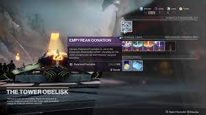 Empyrean foundation centres around the obelisk at the tower, which, if you haven't already unlocked, appears when you complete the 'tribute . Empyrean Foundation Guide Destiny 2 Shacknews