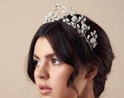 Gold Bridal Tiara for a Modern Botanical Wedding With a Boho Luxe Edge