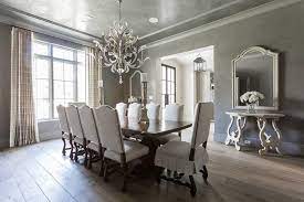 Only 1 available and it's in 1 person's cart. Gray French Dining Room With White Camelback Dining Chairs French Dining Room