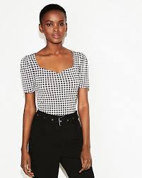 Black And White Checkered Off The Shoulder Top Checkered Sweetheart Neck Puff Shoulder Top Gingham Fashion Gingham Outfit Women Shirts Blouse
