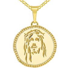 2.5 filigree jesus christ crucifix cross pendant real 10k yellow white gold. Jesus Christ Medallion Pendant 14k Gold Jesus Medallion
