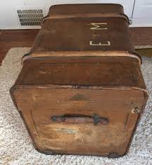 Vintage upcycled trunk suitcase coffee table cpeasgiftyshop $ 159.00. Old Vintage Steamer Trunk Wood Box Chest Suitcase Coffee Table Antique German 1847607826