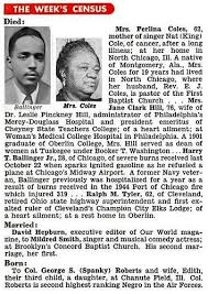 Nat King Coles Mother Perlina Coles Dies At 62 Jet Magazine March 10 1955 Nat King Cole Jet Magazine Perlina