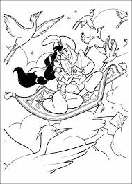 Sultan, jasmine and aladdin sultan coloring page sultan prince ali coloring page prince ali palace coloring page palace the genie, aladdin and jasmine . Princess Jasmine And Aladdin Fly With Magic Carpet Disney Coloring Page Disney Coloring Pages Cartoon Coloring Pages Coloring Books