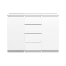 Rangement 2 Portes 4 Tiroirs Best Lak Blanc Laque Buffet But Tiroir Meuble Blanc Rangement