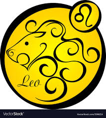 Stylized Zodiac Signs In A Yellow Circle Leo Vector Image Zodiac Signs Zodiac Vector Images
