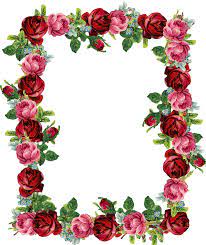 Free Digital Vintage Rose Frame And Border Png Gorgeous Red Rosenrahmen Freebie Flower Border Vintage Roses Rose Frame