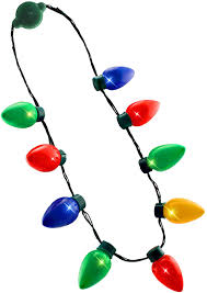 Amazon Com Windy City Novelties Original Led Light Up Christmas Bulb Necklace Party Favors Ugly Xmas Party 1 Pack Toys Games