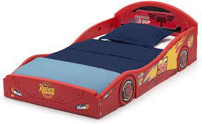 Plus, if the old mattress of your crib fits the new bed so that you can skip getting different sheets and with the new lightning mcqueen toddler bed, your child can pedal to the metal to reach dreamland. Buy Disney Pixar Cars Lightning Mcqueen Race Car Sleep And Play Toddler Bed With Attached Guardrails By Delta Children Online In Turkey B07pnrcsq8
