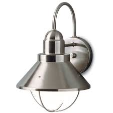 We offer over 100 different options for outdoor or indoor nautical wall, ceiling and post mounted lights. Kichler Outdoor Nautical Wall Light In Brushed Nickel Finish 9022ni Destination Lighting