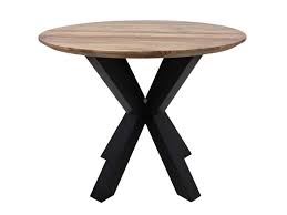 The table had to be counter height, and fit four stools completely underneath. Dining Table Zurich Round O100x76 Oakland Table Legs Acacia Wood Metal Tables Table Tops Henk Schram Meubelen