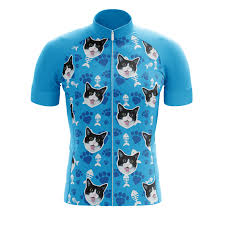 Blue Custom Cat Jersey Bicycle Booth