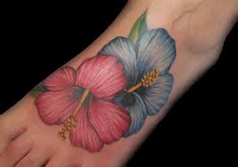 Realistic Hibiscus Flowers Tattoo On Foot Hibiscus Tattoo Hibiscus Flower Tattoos Flower Tattoo Foot