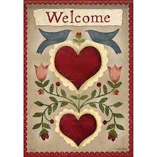 Country Hearts Welcome Double Sided Flag Fall House Flags Flag Decor Garden Flags