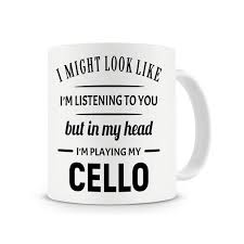 If you want to express your funny side with a humorous mug or rep your favorite. Mugs In My Head I M Playing My Cello Mug Funny Coffee Mug Cello Mug Gift For Her Dinnerware Serving Dishes