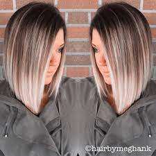 A Line Bob Lob Ombre Hair Medium Length Modeles De Cheveux Coiffure Cheveux Mi Long