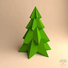 Pine Christmas Tree 3d Papercraft Pdf Pattern Diy Xmas Low Etsy In 2020 Paper Tree Pretty Christmas Trees Christmas Origami