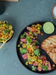 Tefal Optigrill Elite Rezept Fur Steak Mit Corn Salsa Und Gegrilltem Brot About Fuel In 2020 Rezepte Lebensmittel Essen Fleisch Gerichte