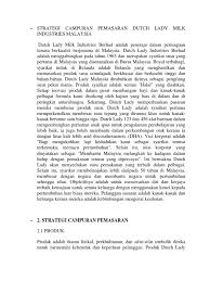 Cara laporan pajak spt tahunan nihil badan perusahaan full dari awal tahun 2020. Strategi Campuran Pemasaran Dutch Lady Milk Industries Malaysia Docx